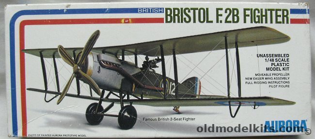 Aurora 1/48 Bristol F.2B Brisfit Fighter (F-2B) - Western Front No. 48 Sq R.F.C. Pilot Keith Park / No. 22 Sq Pilot Vert Galand, 776 plastic model kit
